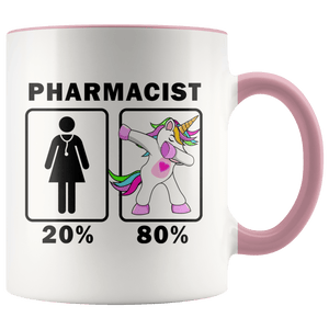 RobustCreative-Pharmacist Dabbing Unicorn 20 80 Principle Superhero Girl Womens - 11oz Accent Mug Medical Personnel Gift Idea