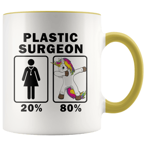 RobustCreative-Plastic Surgeon Dabbing Unicorn 80 20 Principle Superhero Girl Womens - 11oz Accent Mug Medical Personnel Gift Idea