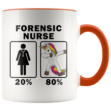 Load image into Gallery viewer, RobustCreative-Forensic Nurse Dabbing Unicorn 80 20 Principle Superhero Girl Womens - 11oz Accent Mug Medical Personnel Gift Idea
