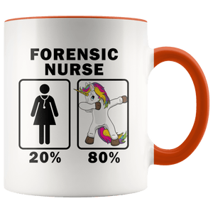 RobustCreative-Forensic Nurse Dabbing Unicorn 80 20 Principle Superhero Girl Womens - 11oz Accent Mug Medical Personnel Gift Idea