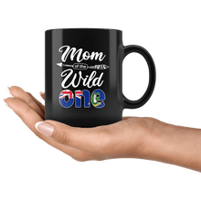 Load image into Gallery viewer, RobustCreative-Virgin Islander Mom of the Wild One Birthday British Virgin Islands Flag Black 11oz Mug Gift Idea
