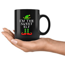Load image into Gallery viewer, RobustCreative-Im The Sweet Elf Matching Family Christmas - 11oz Black Mug Christmas group green pjs costume Gift Idea
