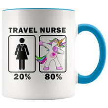 Load image into Gallery viewer, RobustCreative-Travel Nurse Dabbing Unicorn 20 80 Principle Superhero Girl Womens - 11oz Accent Mug Medical Personnel Gift Idea
