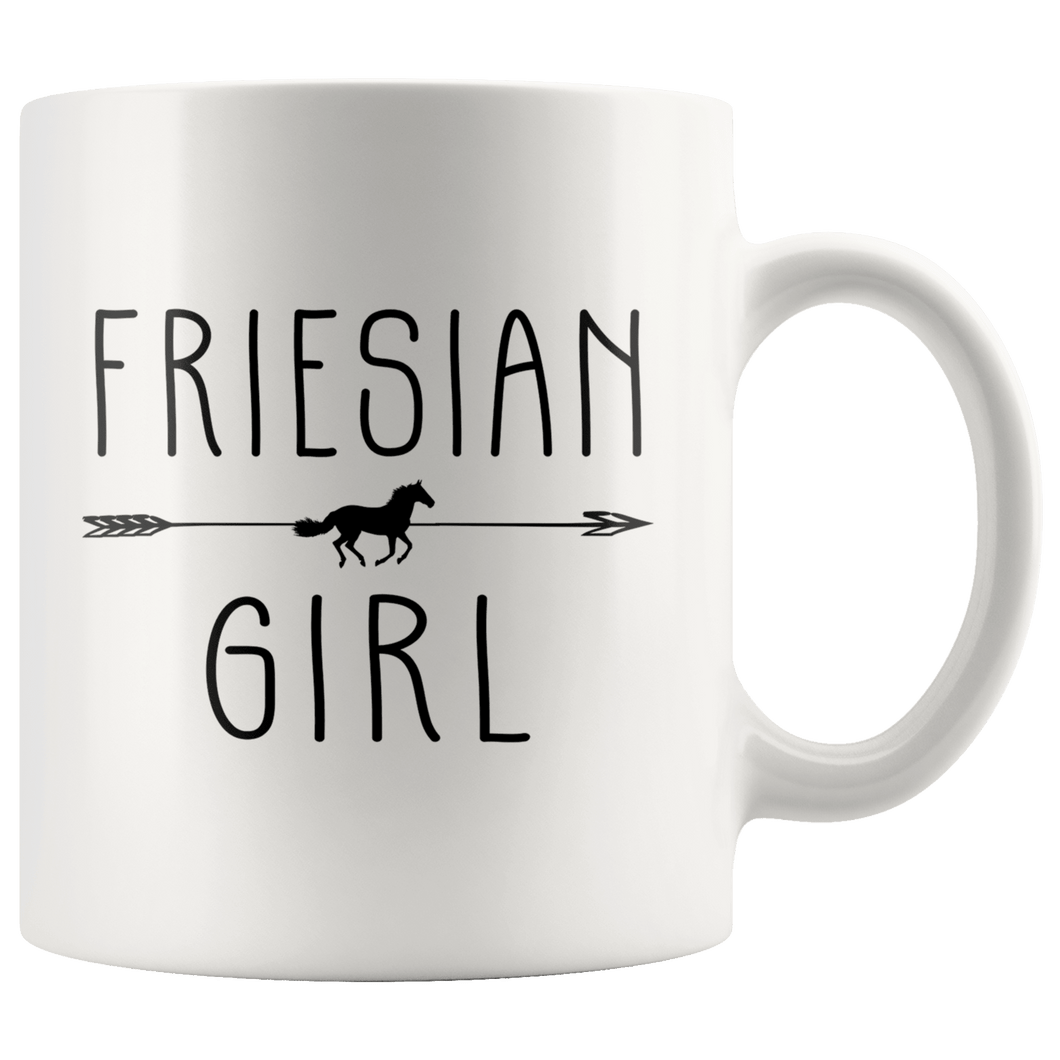 RobustCreative-Friesian Horse Girl Gifts Horses Lover Riding Racing - 11oz White Mug Riding Lover Gift Idea