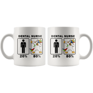 RobustCreative-Dental Nurse Dabbing Unicorn 80 20 Principle Graduation Gift Mens - 11oz White Mug Medical Personnel Gift Idea