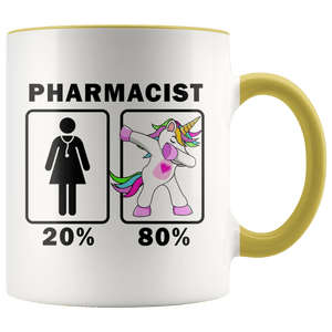 RobustCreative-Pharmacist Dabbing Unicorn 20 80 Principle Superhero Girl Womens - 11oz Accent Mug Medical Personnel Gift Idea