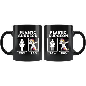 RobustCreative-Plastic Surgeon Dabbing Unicorn 80 20 Principle Superhero Girl Womens - 11oz Black Mug Medical Personnel Gift Idea