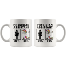 Load image into Gallery viewer, RobustCreative-Physician Assistant Dabbing Unicorn 80 20 Principle Superhero Girl Womens - 11oz White Mug Medical Personnel Gift Idea
