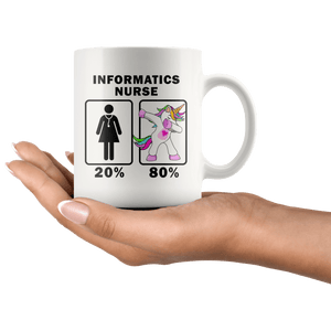 RobustCreative-Informatics Nurse Dabbing Unicorn 20 80 Principle Superhero Girl Womens - 11oz White Mug Medical Personnel Gift Idea