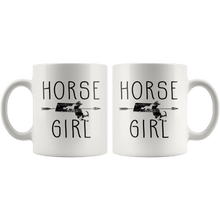 Load image into Gallery viewer, RobustCreative-Massachusetts Horse Girl Gifts Massachusettsan Shape Country for women - 11oz White Mug Racing Lover Gift Idea
