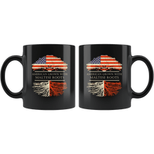 Load image into Gallery viewer, RobustCreative-Maltese Roots American Grown Fathers Day Gift - Maltese Pride 11oz Funny Black Coffee Mug - Real Malta Hero Flag Papa National Heritage - Friends Gift - Both Sides Printed
