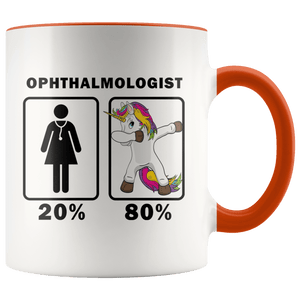 RobustCreative-Ophthalmologist Dabbing Unicorn 80 20 Principle Superhero Girl Womens - 11oz Accent Mug Medical Personnel Gift Idea