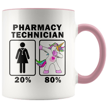 Load image into Gallery viewer, RobustCreative-Pharmacy Technician Dabbing Unicorn 20 80 Principle Superhero Girl Womens - 11oz Accent Mug Medical Personnel Gift Idea
