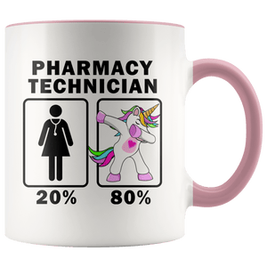 RobustCreative-Pharmacy Technician Dabbing Unicorn 20 80 Principle Superhero Girl Womens - 11oz Accent Mug Medical Personnel Gift Idea