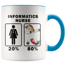 Load image into Gallery viewer, RobustCreative-Informatics Nurse Dabbing Unicorn 80 20 Principle Superhero Girl Womens - 11oz Accent Mug Medical Personnel Gift Idea
