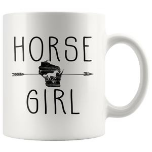 RobustCreative-Wisconsin Horse Girl Gifts Wisconsinite Shape Country for women - 11oz White Mug Riding Lover Gift Idea