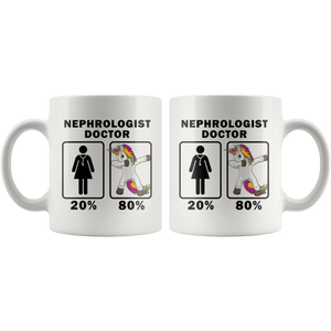 RobustCreative-Nephrologist Doctor Dabbing Unicorn 80 20 Principle Superhero Girl Womens - 11oz White Mug Medical Personnel Gift Idea