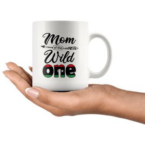 RobustCreative-Libyan Mom of the Wild One Birthday Libya Flag White 11oz Mug Gift Idea