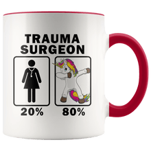 Load image into Gallery viewer, RobustCreative-Trauma Surgeon Dabbing Unicorn 80 20 Principle Superhero Girl Womens - 11oz Accent Mug Medical Personnel Gift Idea
