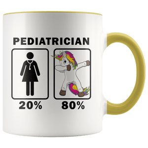 RobustCreative-Pediatrician Dabbing Unicorn 80 20 Principle Superhero Girl Womens - 11oz Accent Mug Medical Personnel Gift Idea