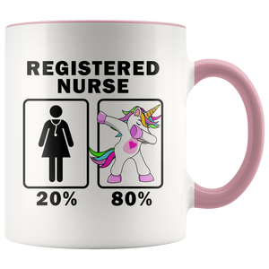 RobustCreative-Registered Nurse Dabbing Unicorn 20 80 Principle Superhero Girl Womens - 11oz Accent Mug Medical Personnel Gift Idea