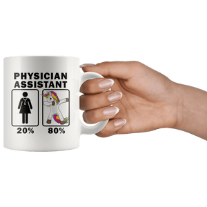 RobustCreative-Physician Assistant Dabbing Unicorn 80 20 Principle Superhero Girl Womens - 11oz White Mug Medical Personnel Gift Idea