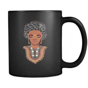 RobustCreative-Dashiki Melanin Afro Natural Hair - Melanin Poppin 11oz Funny Black Coffee Mug - Kente Afro Melanin Rich Skin - Women Men Friends Gift - Both Sides Printed (Distressed)
