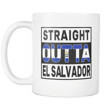 Load image into Gallery viewer, RobustCreative-Straight Outta El Salvador - Guanaco Flag 11oz Funny White Coffee Mug - Independence Day Family Heritage - Women Men Friends Gift - Both Sides Printed (Distressed)
