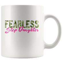 Load image into Gallery viewer, RobustCreative-Fearless Step Daughter Camo Hard Charger Veterans Day - Military Family 11oz White Mug Retired or Deployed support troops Gift Idea - Both Sides Printed
