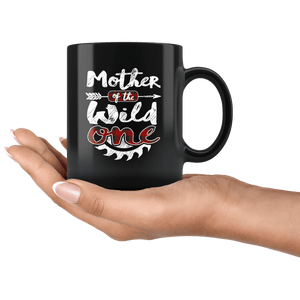 RobustCreative-Mother of the Wild One Lumberjack Woodworker Sawdust Glitter - 11oz Black Mug Sawdust Glitter is mans glitter Gift Idea