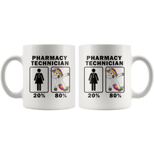 Load image into Gallery viewer, RobustCreative-Pharmacy Technician Dabbing Unicorn 80 20 Principle Superhero Girl Womens - 11oz White Mug Medical Personnel Gift Idea
