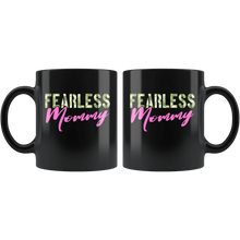 Load image into Gallery viewer, RobustCreative-Fearless Mommy Camo Hard Charger Veterans Day - Military Family 11oz Black Mug Retired or Deployed support troops Gift Idea - Both Sides Printed
