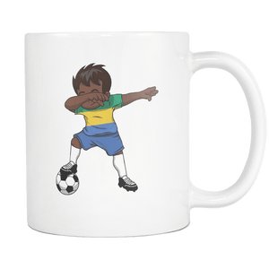 RobustCreative-Dabbing Soccer Boy Gabon Gabonese Libreville Gifts National Soccer Tournament Game 11oz White Coffee Mug ~ Both Sides Printed