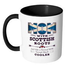 Load image into Gallery viewer, RobustCreative-Best Mom Ever with Scottish Roots - Scotland Flag 11oz Funny Black &amp; White Coffee Mug - Mothers Day Independence Day - Women Men Friends Gift - Both Sides Printed (Distressed)
