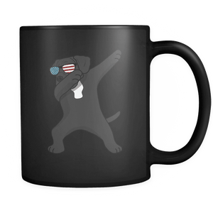 RobustCreative-Dabbing Cane Corso Dog America Flag - Patriotic Merica Murica Pride - 4th of July USA Independence Day - 11oz Black Funny Coffee Mug Women Men Friends Gift ~ Both Sides Printed