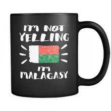Load image into Gallery viewer, RobustCreative-I&#39;m Not Yelling I&#39;m Malagasy Flag - Madagascar Pride 11oz Funny Black Coffee Mug - Coworker Humor That&#39;s How We Talk - Women Men Friends Gift - Both Sides Printed (Distressed)
