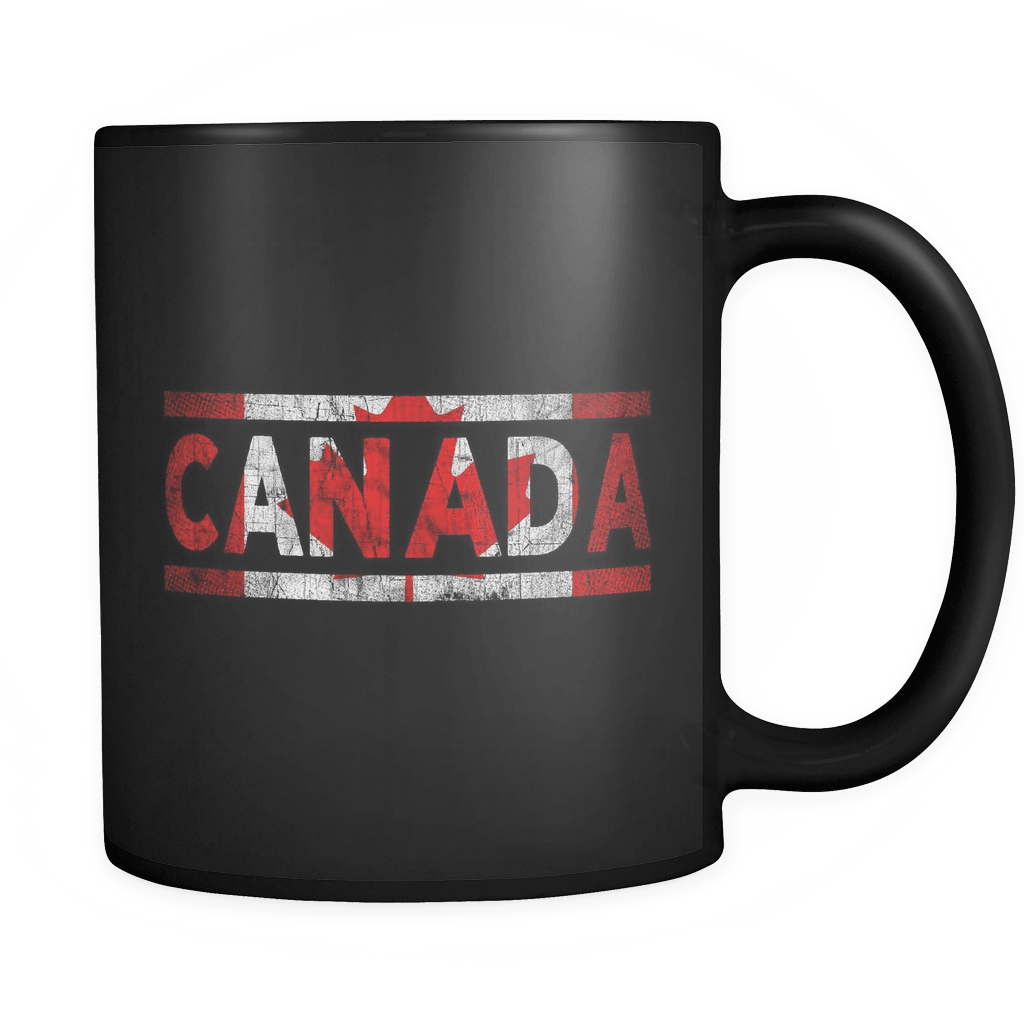 RobustCreative-Retro Vintage Flag Canadian Canada 11oz Black Coffee Mug ~ Both Sides Printed