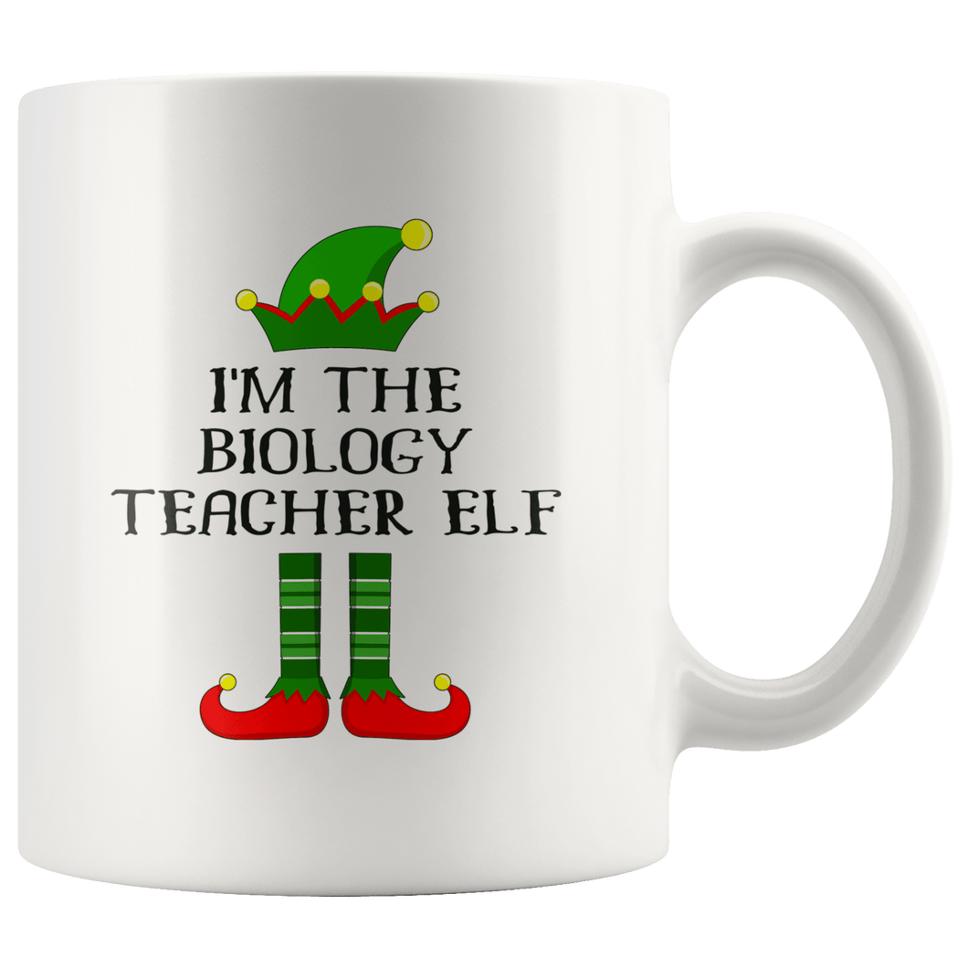 RobustCreative-Im The Biology Teacher Elf Christmas Teaching's - 11oz White Mug I Just Really Like to Teach Cute Tiny Humans Gift Idea