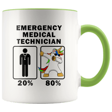 Load image into Gallery viewer, RobustCreative-Emergency Medical Technician Dabbing Unicorn 80 20 Principle Graduation Gift Mens - 11oz Accent Mug Medical Personnel Gift Idea
