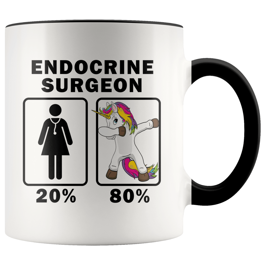 RobustCreative-Endocrine Surgeon Dabbing Unicorn 80 20 Principle Superhero Girl Womens - 11oz Accent Mug Medical Personnel Gift Idea