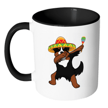 Load image into Gallery viewer, RobustCreative-Dabbing Bernese Mountain Dog Dog in Sombrero - Cinco De Mayo Mexican Fiesta - Dab Dance Mexico Party - 11oz Black &amp; White Funny Coffee Mug Women Men Friends Gift ~ Both Sides Printed
