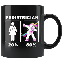 Load image into Gallery viewer, RobustCreative-Pediatrician Dabbing Unicorn 20 80 Principle Superhero Girl Womens - 11oz Black Mug Medical Personnel Gift Idea
