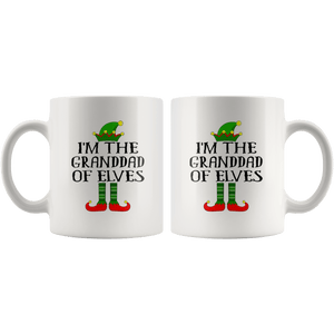 RobustCreative-Im The Granddad of Elves Family Matching Elf Outfits PJ - 11oz White Mug Christmas group green pjs costume Gift Idea