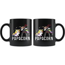 Load image into Gallery viewer, RobustCreative-Papacorn Unicorn Dad Ninja Fathers Day Birthday Black 11oz Mug Gift Idea
