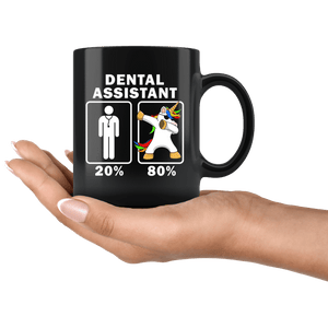 RobustCreative-Dental Assistant Dabbing Unicorn 80 20 Principle Graduation Gift Mens - 11oz Black Mug Medical Personnel Gift Idea