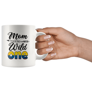 RobustCreative-Colombian Mom of the Wild One Birthday Colombia Flag White 11oz Mug Gift Idea