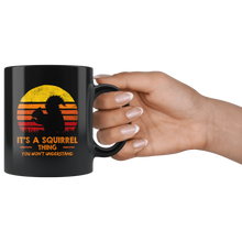 Load image into Gallery viewer, RobustCreative-It&#39;s a Squirrel Thing You Won&#39;t Understand Retro Sunset Silhouette Vintage Safari Black 11oz Mug Gift Idea
