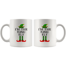 Load image into Gallery viewer, RobustCreative-Im The King Elf Matching Family Christmas - 11oz White Mug Christmas group green pjs costume Gift Idea
