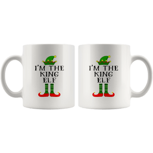 RobustCreative-Im The King Elf Matching Family Christmas - 11oz White Mug Christmas group green pjs costume Gift Idea