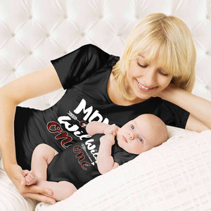 RobustCreative-Wild One Buffalo Plaid Mom & Baby 1st Birthday Baby Bodysuit & Women's T-Shirt Matching Set
